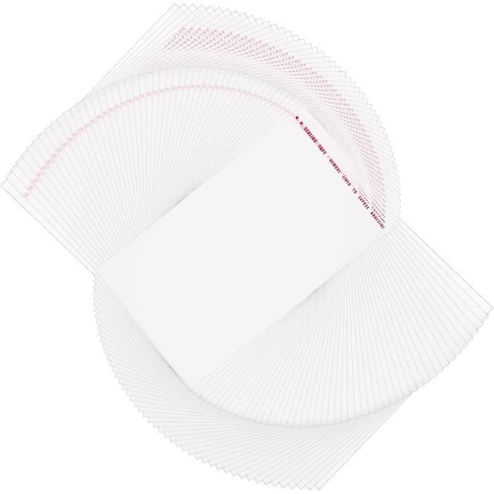 200 Sachets Transparents Adhésifs 10x10cm - À Pois Blancs - Pour Bonbons, Biscuits, Cadeaux | Hemiks