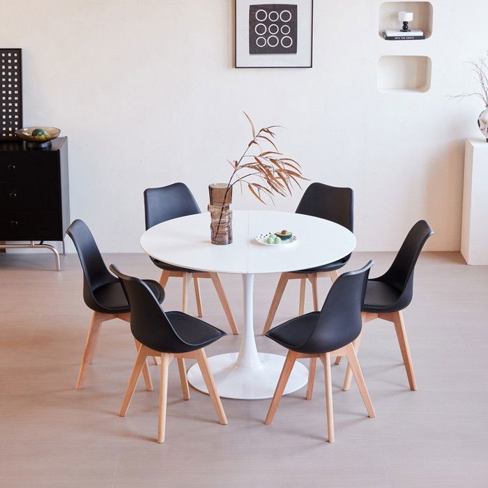 buybyroom Table à manger ronde moderne scandinave simple petite table pour cuisine, salle à manger et salon, blanc buybyroom Table à manger ronde moderne scandinave simple petite table pour cuisine, salle à manger et salon, blanc