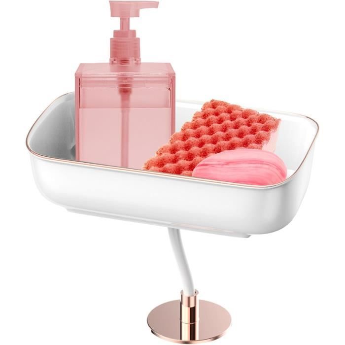 Porte-savon Céramique Rose - Design Incliné 30° - 14x10cm - Anti-dérapant - Pour Savon, éponge Ou Rasoir