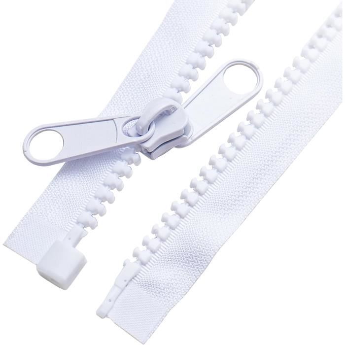Zipworld PWN Fermeture éclair étanche en plastique non séparable, Weiss - 101, 10cm - Sondermaß
