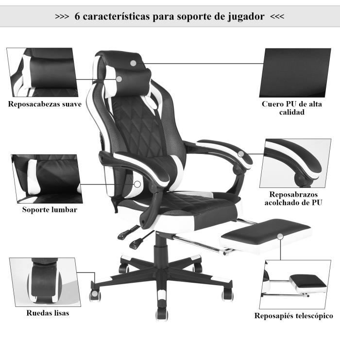 Chaise De Bureau Gamer Blanc Achat Vente Pas Cher