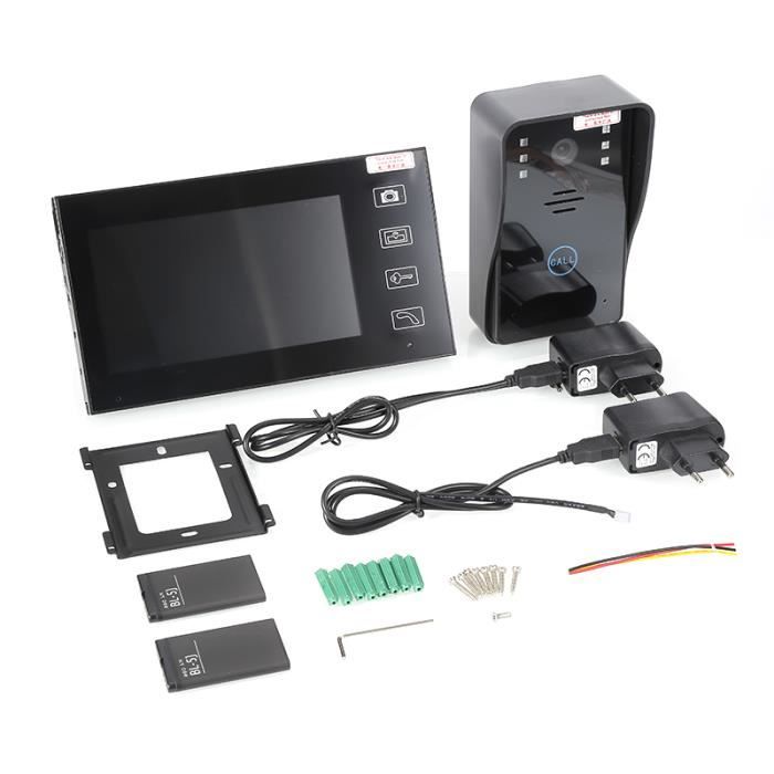 Jeantone 17,8 cm Moniteur /à /écran Tactile vid/éo Porte T/él/éphone Sonnette kit Intercom Syst/ème dentr/ée vid/éo /…