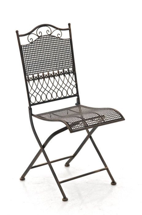 Chaise de jardin - Décoshop26 - MDJ10021 - Fer forgé - Bronze vieilli - Style vintage