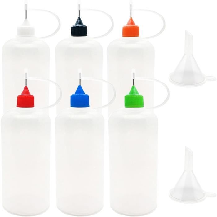 Lot De 10 Flacons Applicateurs Avec Pointe Fine 1mm - 13ml Chacun - Pour Résine, Colle, Encre, Peinture - 9