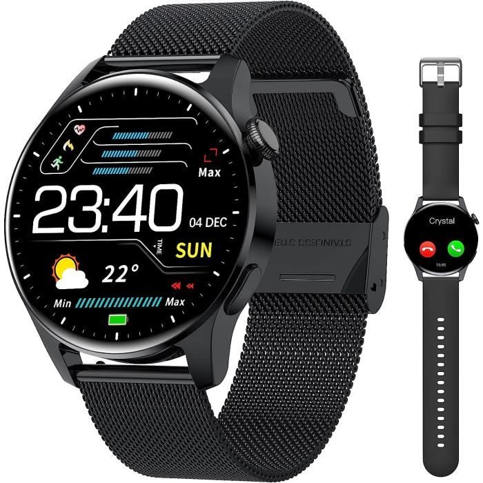 Montre Connectée Homme avec Appels Bluetooth, 1.32'' écran Tactile