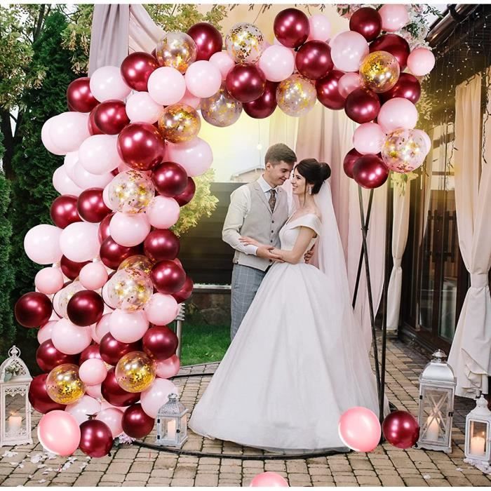 Kit Déco Anniversaire Fille 4 Ans - Rose - Arche Ballons, Nappe - Vcumter