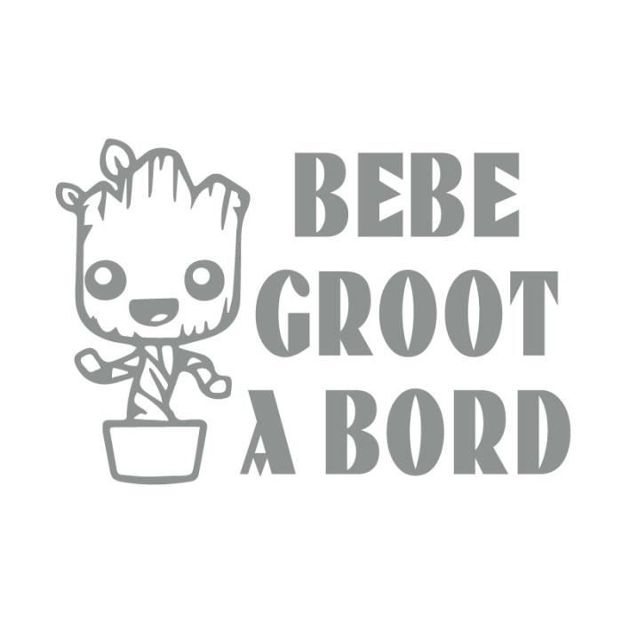 Adzif Biz Sticker Bebe A Bord Bebe Groot Dimensions 12 X 8 Cm Couleur Gris Moyen Aspect Brillant Adhesif Autocollant Pour Cdiscount Puericulture Eveil Bebe