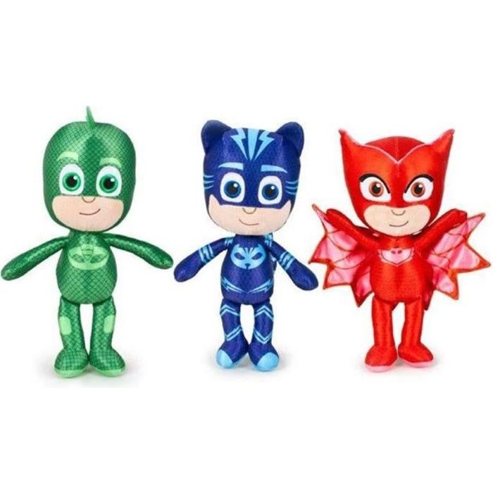 Peluche pyjamasque lot de 3 yoyo gluglu et bibou 34 cm Cdiscount