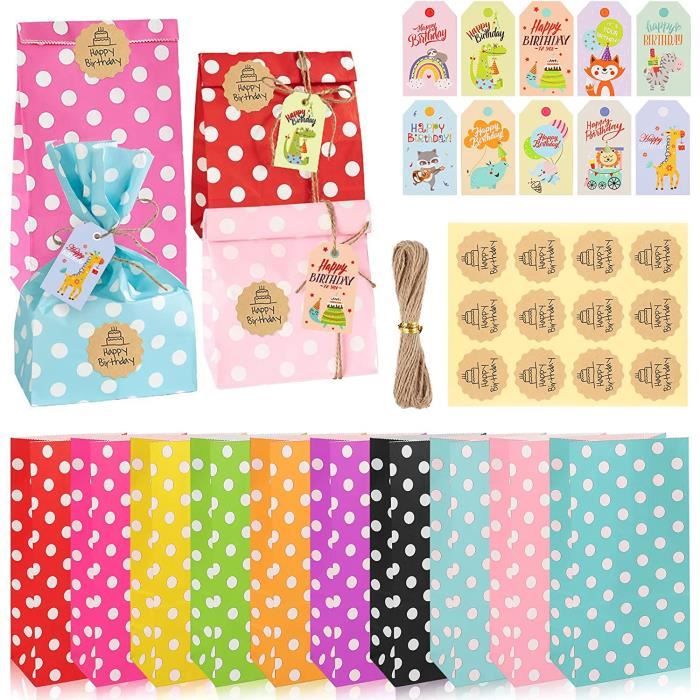 16 Pièces Animaux Sacs Cadeau,Cadeaux En Papier Avec 18 Autocollants Animaux De La Forêt Pour