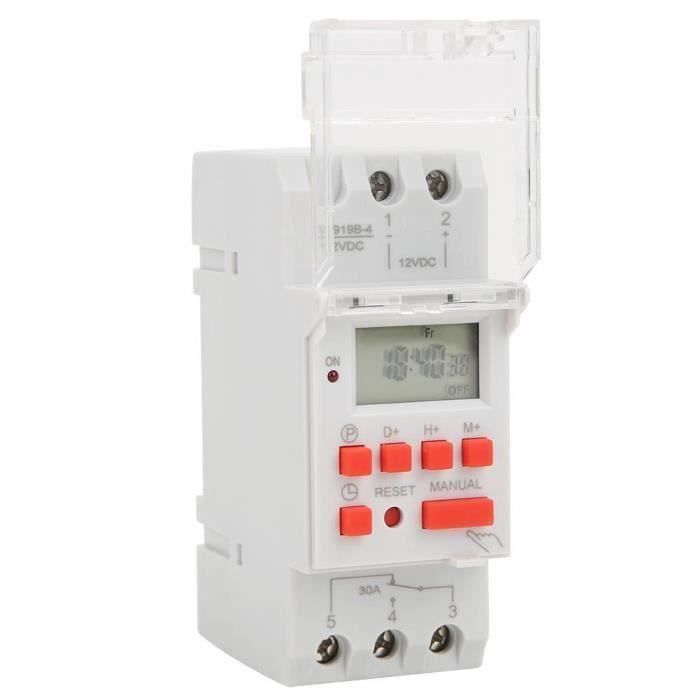 Minuterie programmable numérique 12V DC 30A Interrupteur de minuterie hebdomadaire LCD Minuterie programmable numérique 12V DC 30A Interrupteur de minuterie hebdomadaire LCD