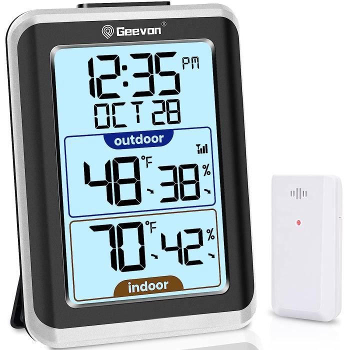 Thermomètre hygromètre, pour usage intérieur et extérieur