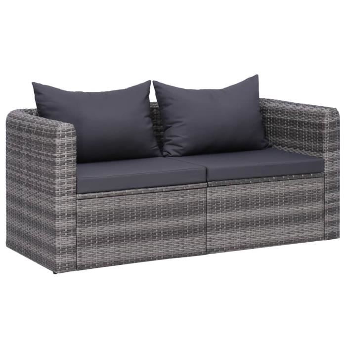 Canapes D Angle De Jardin 2 Pcs Gris Resine Tressee Achat