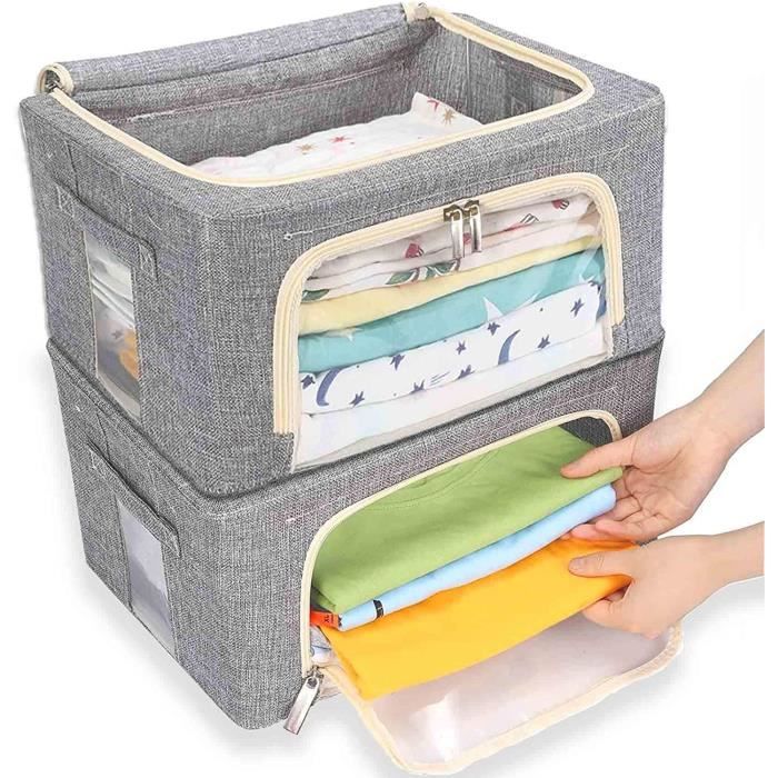 Organiseur Suspendu 26 Poches Pour Leggings, Jeans, T-shirts - Tissu Oxford Et Mesh - Gris Ou Blanc - 13
