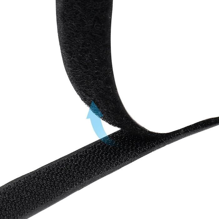 Bandes velcro adhésives blanches ou noires de 25 mm x 5 mètres