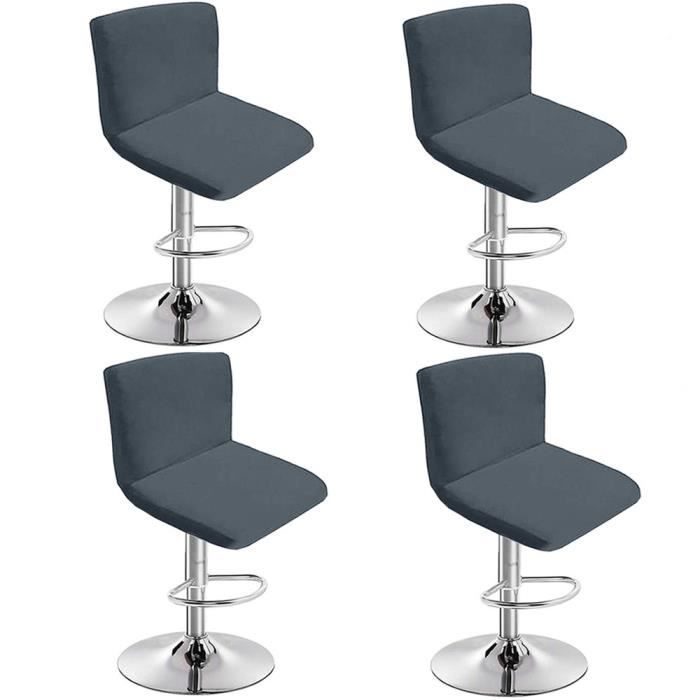 BORDEAG Lot 4 Housses Tabourets De Bar Extensibles – Noir – Protection Et Relooking Chaise Haute