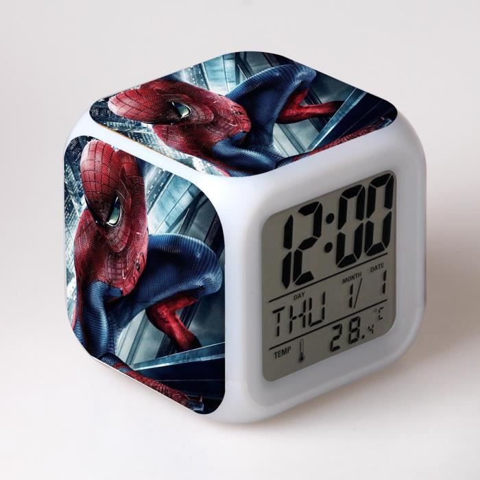 Réveil projecteur Spiderman Marvel avec fonction alarme et répétition snooze