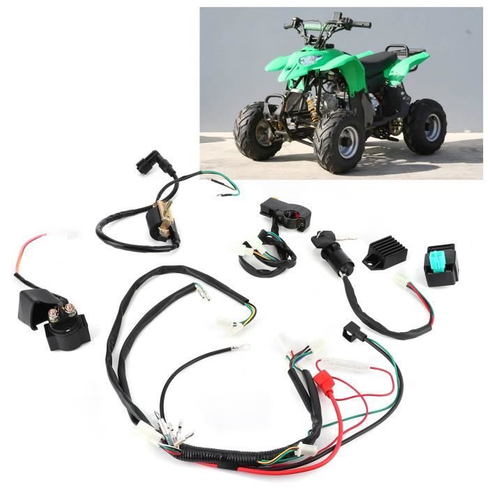 Fil d'allumage Kit de Faisceau de Câbles du Moteur à Démarrage Électrique pour 50cc 110cc 125cc Moto Cross PIT Quad ATV