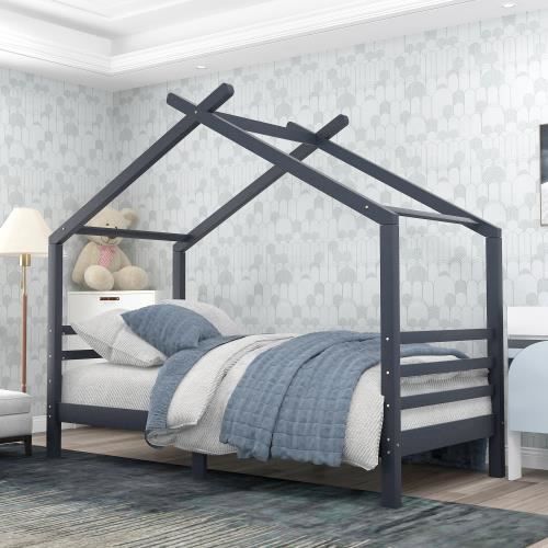 Lit Cabane Enfant 90x190 Bleu Marine Lit Bebe Home Lit En Massif Cdiscount Maison