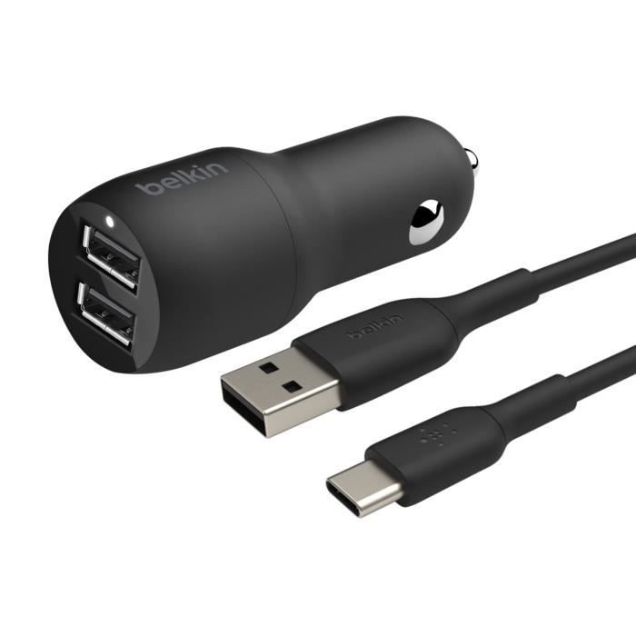 Chargeur allume cigare 20W, USB-C Power Delivery Belkin noir