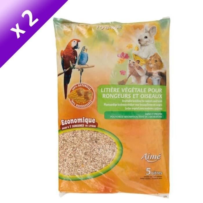 Lot de 2 - AIME Litière végétale - Pour rongeur