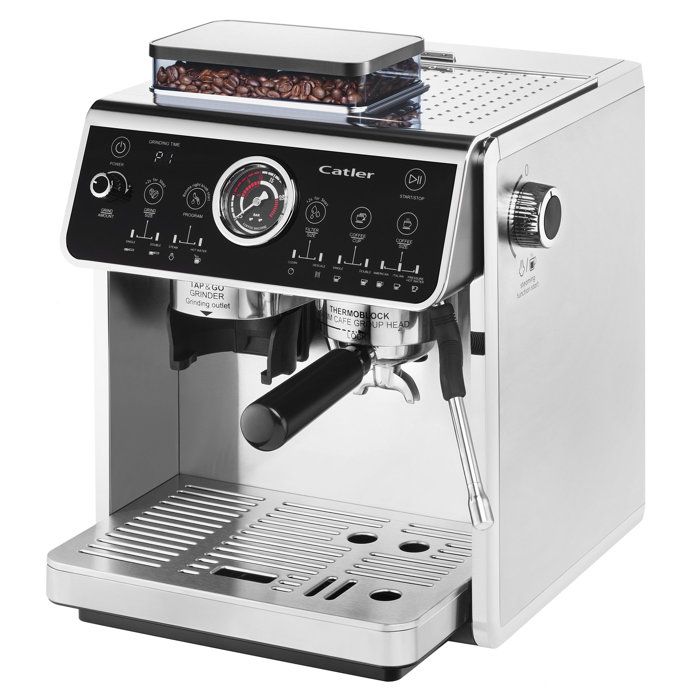 Machine à expresso à levier CATLER ES 910 Café en grains Double pompe 205 bars Broyeur inox 30 niveaux inox