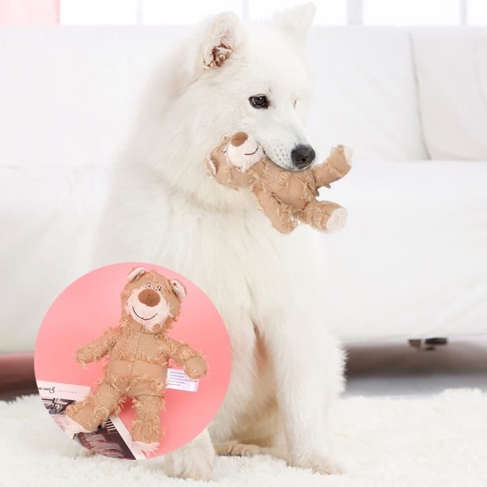 Comparer les prix de Cikonielf jouet qui sonne le chien Peluche douce en forme d'ours de dessin animé pour animaux de compagnie, protection de nettoyage