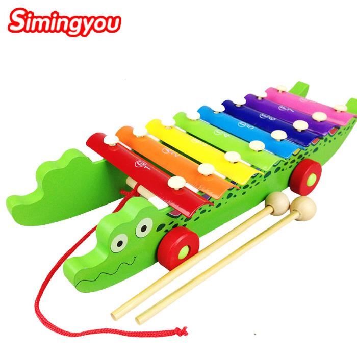 TOOKYLAND Xylophone en forme d'alligator - instrument de musique pour  enfants, 18 mois et +