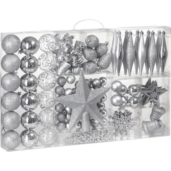 Lot De 102 Boules De Noel Pour Sapin De Noel Coloris Argent Decoration Achat Vente Boule De Noel Cdiscount