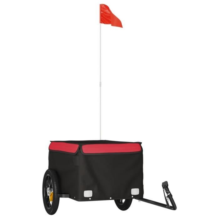 Mothinessto-Remorque de vélo noir et rouge 30 kg fer - Sport Mothinessto-Remorque de vélo noir et rouge 30 kg fer - Sport