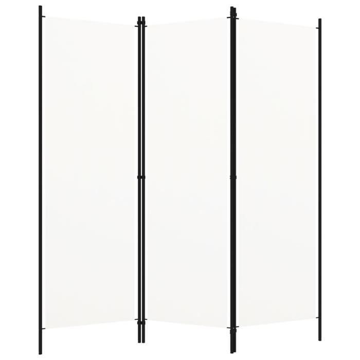 Cloison de séparation - LIN - 3 panneaux - Blanc crème - 150x180 cm ...