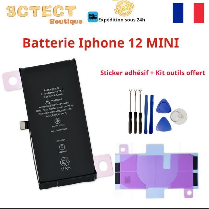 BATTERIE IPHONE 12 MINI AVEC STICKER ADHESIF + OUTILS - Cdiscount