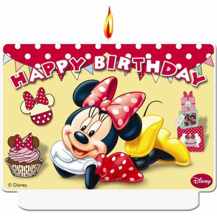 Bougie chiffre Minnie Mouse Happy Birthday 7 x 9 cm - Cdiscount Maison