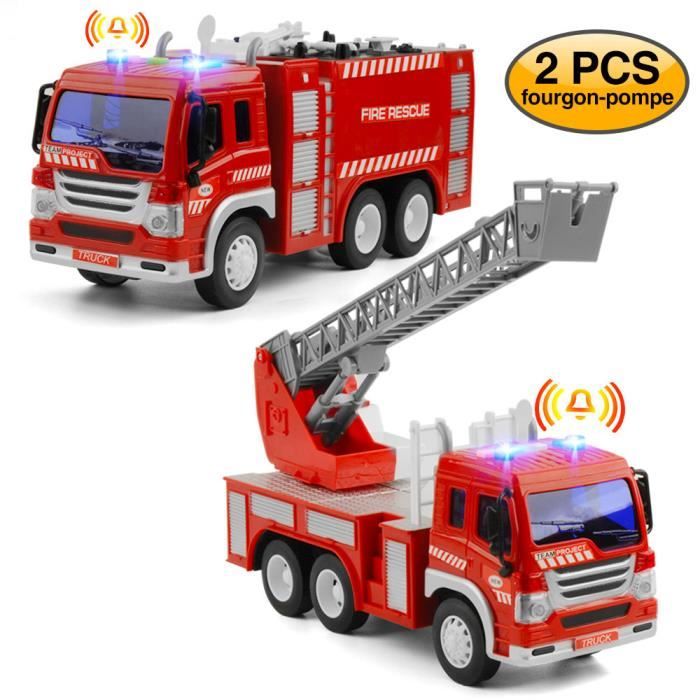 Pompier Camion Jouet enfant autopompes voiture de pompier jouet garçon  fille 2 3 4 5ans(échelle:1:16)2PCS - Cdiscount Jeux - Jouets