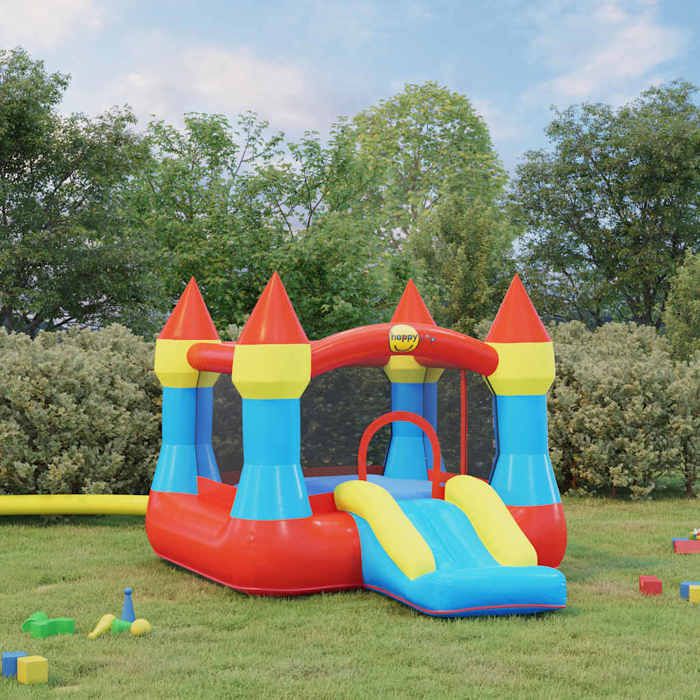 Happy Hop Château gonflable avec toboggan 264x365x214 cm, maison ...