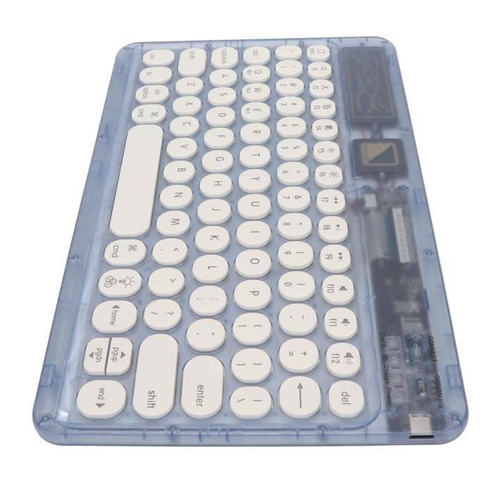 Clavier rétro Bluetooth Ultra Slim RGB Light Mini Clavier sans fil pour ...