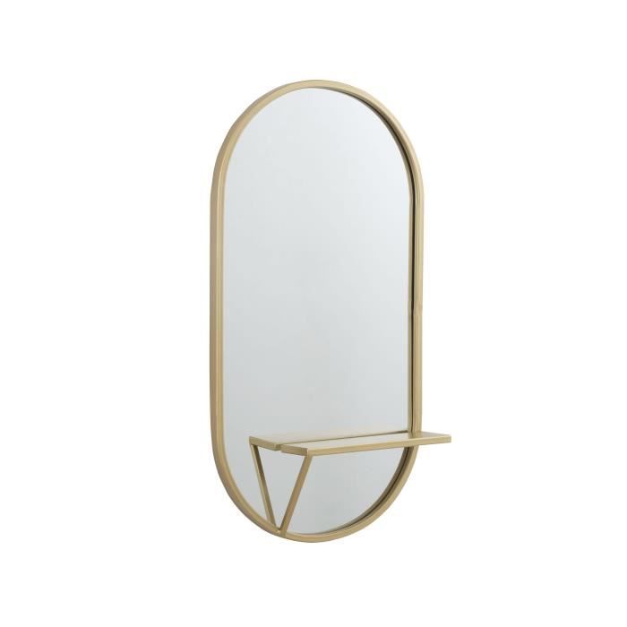 Miroir Ovale 39 75 X 12 75 X 80 Cm Jaune Dore Achat Vente Miroir Contour Metal Cdiscount