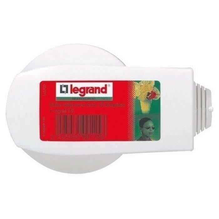Fiche mâle LEGRAND 2 phases + sortie latérale