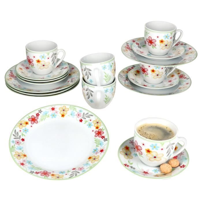 AboCat Alois Service De Table 30 Pièces En Porcelaine Avec Décor Cerf