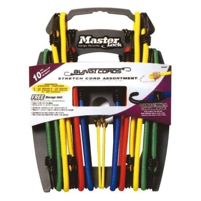 Master Lock Ensemble de 10 cordes élastiques Twin Wire 3043EURDAT