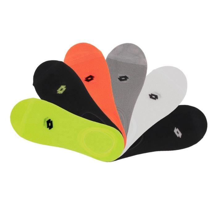 Chaussettes Invisibles Homme Lotto Lot De 6 Noir Blanc Jaune Orange Cdiscount Pret A Porter