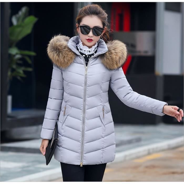 DOUDOUNE Femme Mode Coupe slim Garder au chaud Coton Confortable Classique Gris GOGUQ Gris Cdiscount Pret a Porter