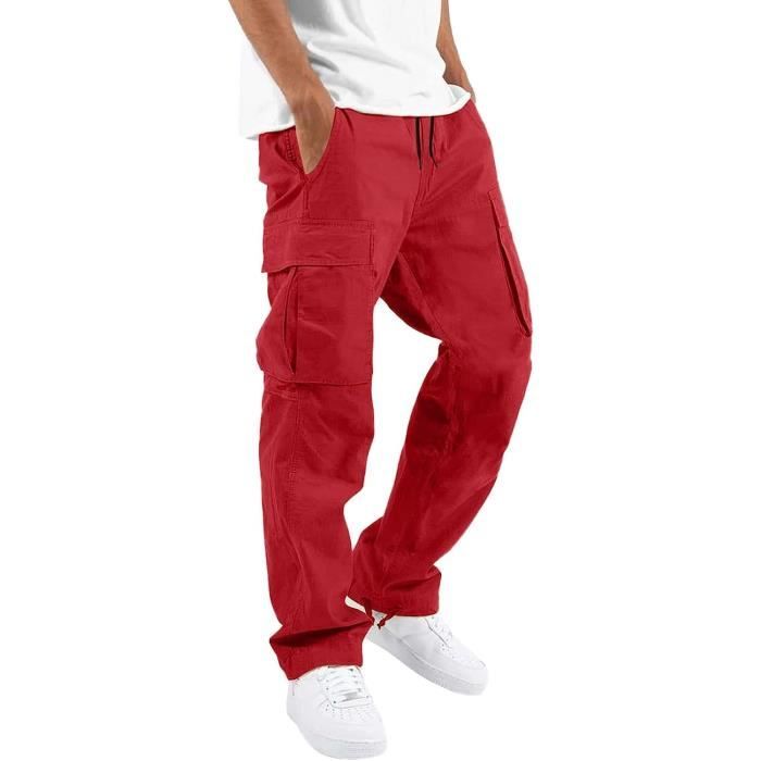 Pantalon Cargo Homme Grande Taille PANTALON 2023 Rouge Coton Survetement Rouge Cdiscount Pret a Porter