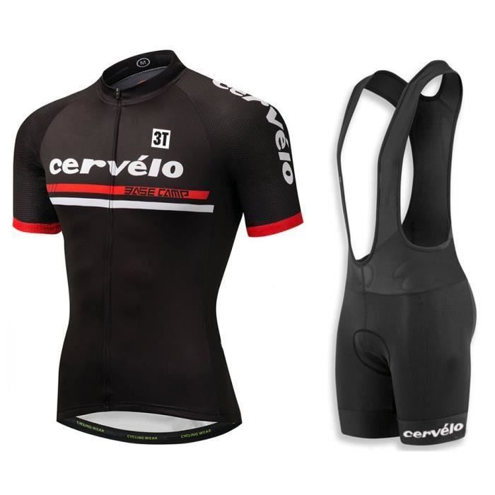 Ensemble De Maillot Et Cuissard A Bretelles Cervelo 3t Noir Maillot De Cyclisme Pour Hommes Prix Pas Cher Cdiscount