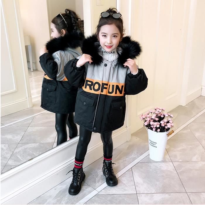 Parka store noir fille