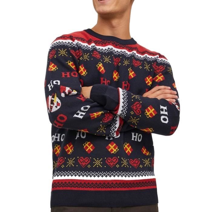 Pull de No l Marine Homme Jack and Jones Jorhoho Red Cdiscount