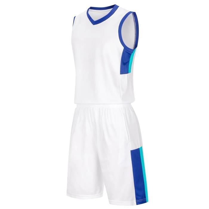 Acheter Maillot de basket-ball pour hommes, ensemble de survêtement,  T-Shirt à manches courtes, Short, vêtements surdimensionnés, uniforme  d'entraînement, costume de sport, 2 pièces