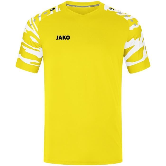 Maillot Jako Wild Jaune citron Blanc Homme Coupe ajustee au corps Stretch Jersey