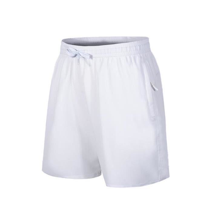 Short de Sport Homme Taille Elastique Séchage Rapide - Blanc