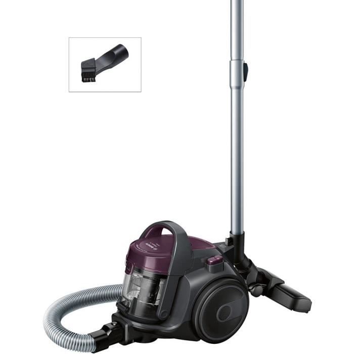 Aspirateur sans sac Bosch Série 2 BGC05AAA1 – Aspirateur au format ultra compact et poids léger, avec filtre hygiénique lavable et