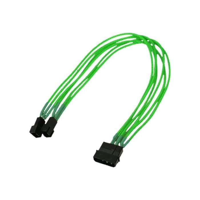 Adaptateur dalimentation ventilateur Nanoxia 3 broches 30 cm fluo Alimentation interne